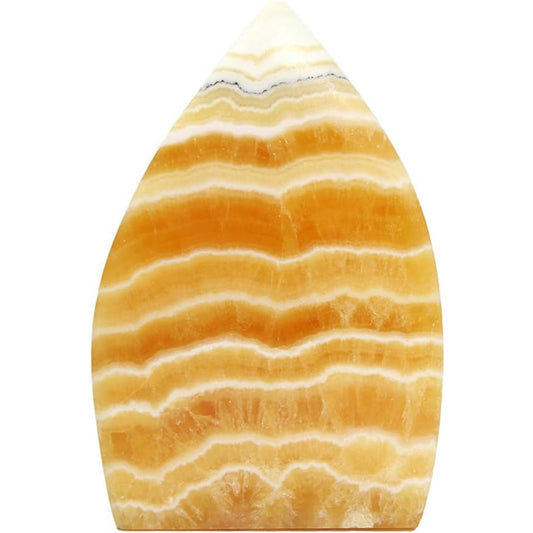 Orange Calcite Free Form Polished Honey Yellow Calcite Stone Gemstone Figurine Healing Crystal Reiki Energy Therapy