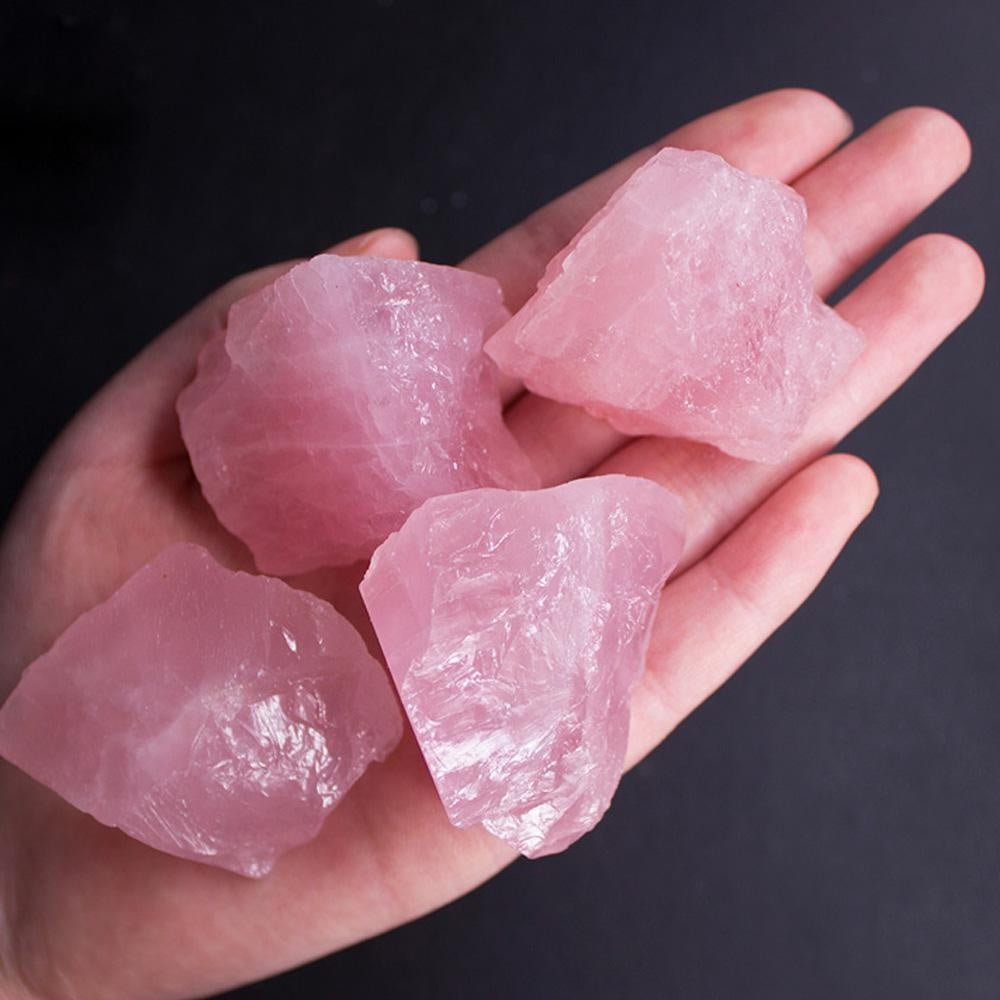 Natural Rose Quartz Crystal Mineral Specimens, Pink Quartz Tumbling Facet Rough Stone, Love Stone,Aromatherapy Crystals