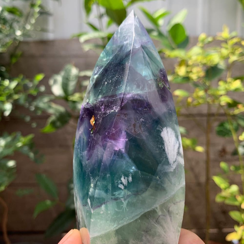 Feather rainbow fluorite outlet tower