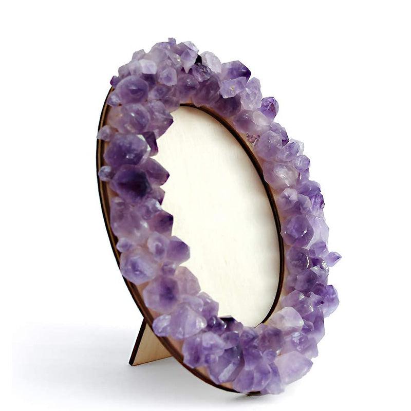 Natural Amethyst Cluster Photo Frame (5 x 7 Oval)