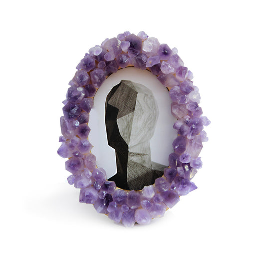 Natural Amethyst Cluster Photo Frame (5 x 7 Oval)