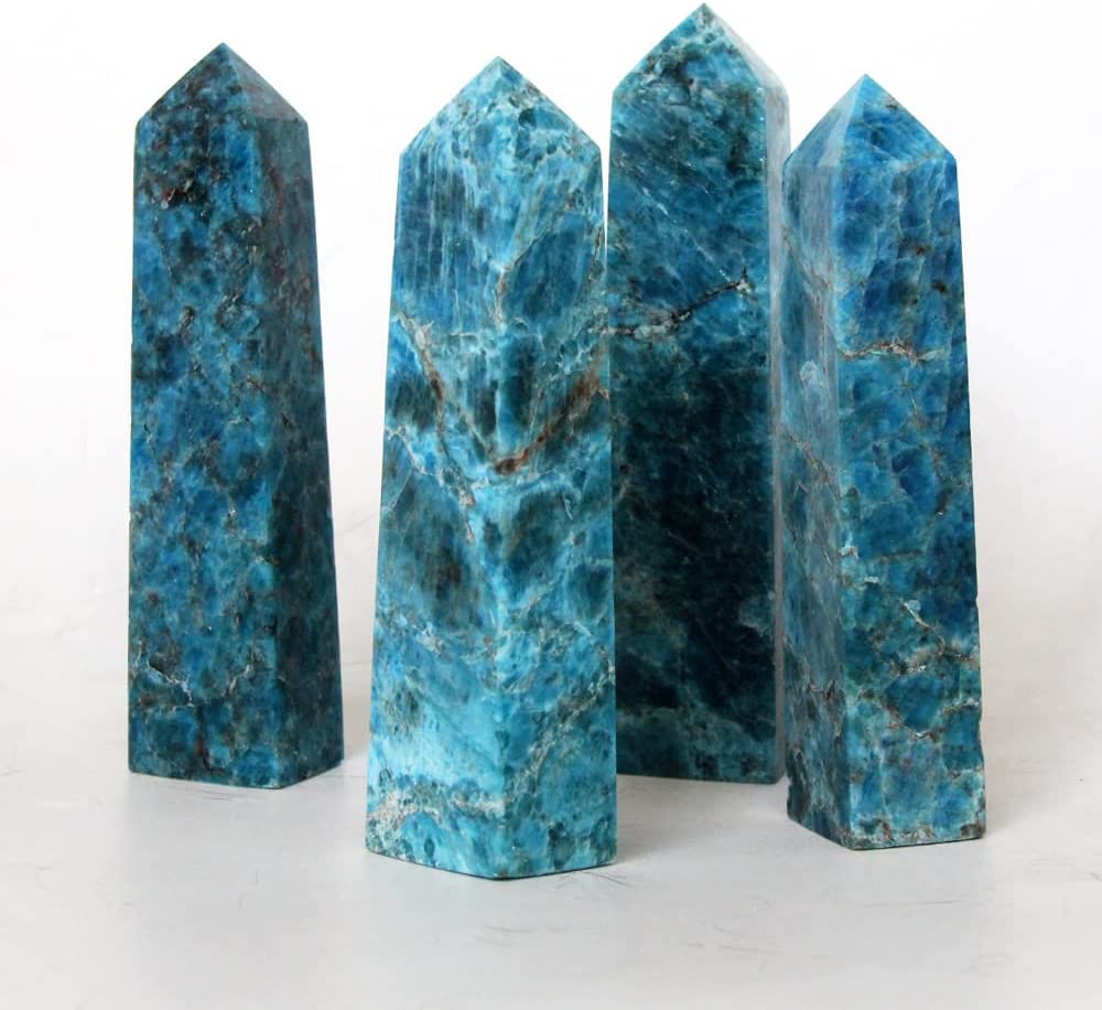 Large Apatite Tower Blue Crystal Wand Healing Stone