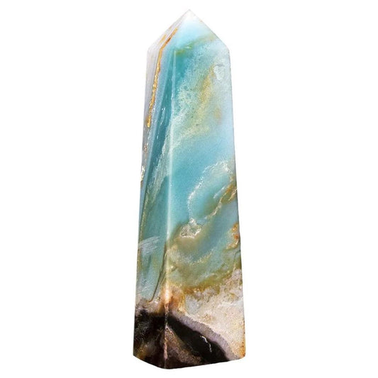 Large Amazonite Tower Sky Blue Calcite Crystal Wand