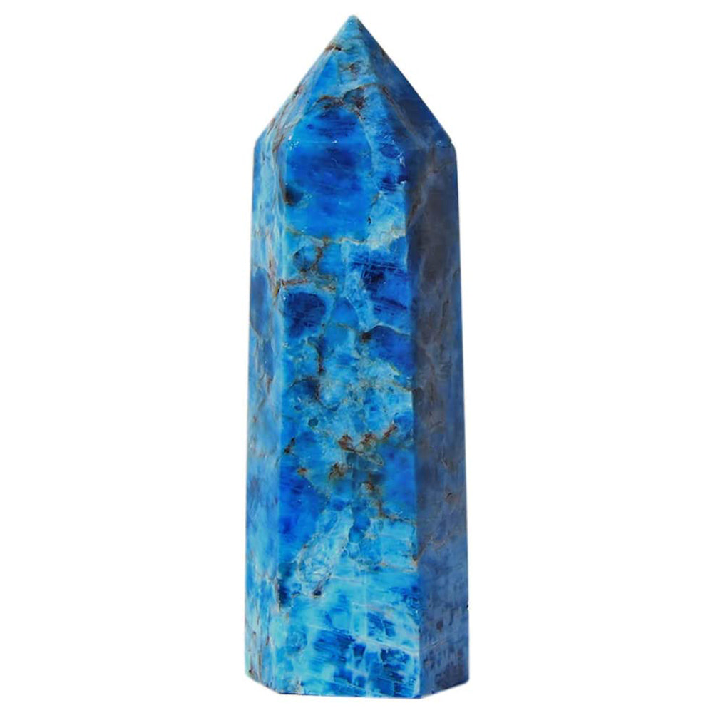 Natural Apatite Blue Crystal Quartz Tower