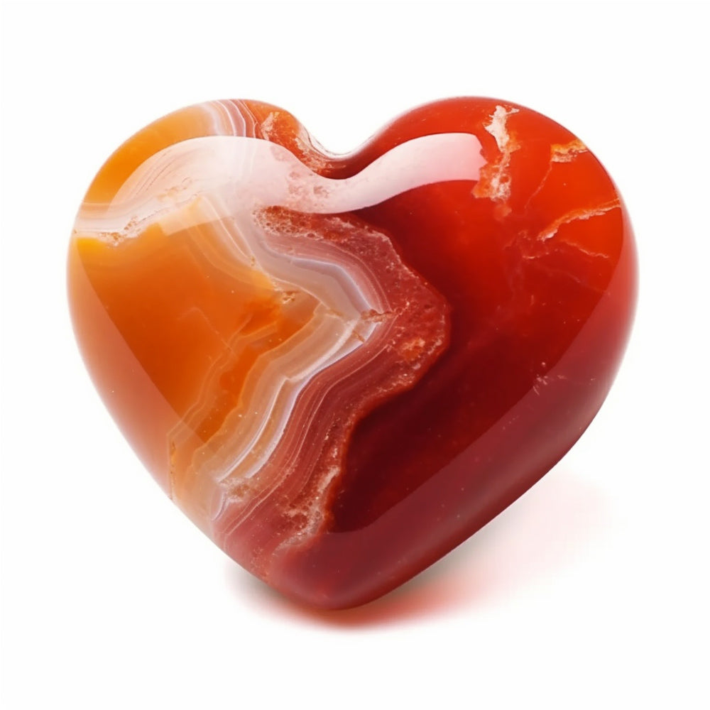 Heart Shaped Carnelian Red Agate Crystal Healing Root Chakra Reiki Polished Pocket Palm Stone