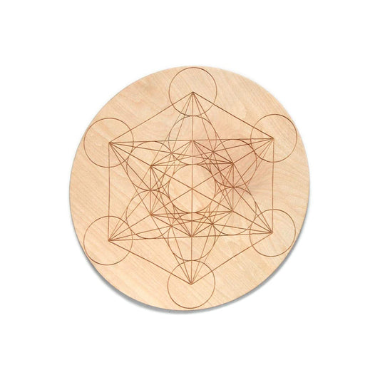 Wood Crystal Grid Altar Chakra Crystal Healing Sacred Geometry Metatron's Cube Witchcraft