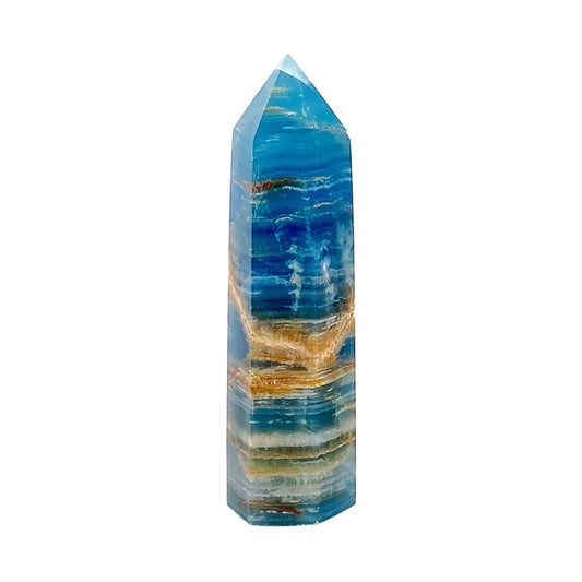 Blue Onyx Calcite Natural Crystal Quartz Tower