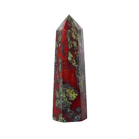 Natural Dragon Blood Stone Crystal Quartz Tower