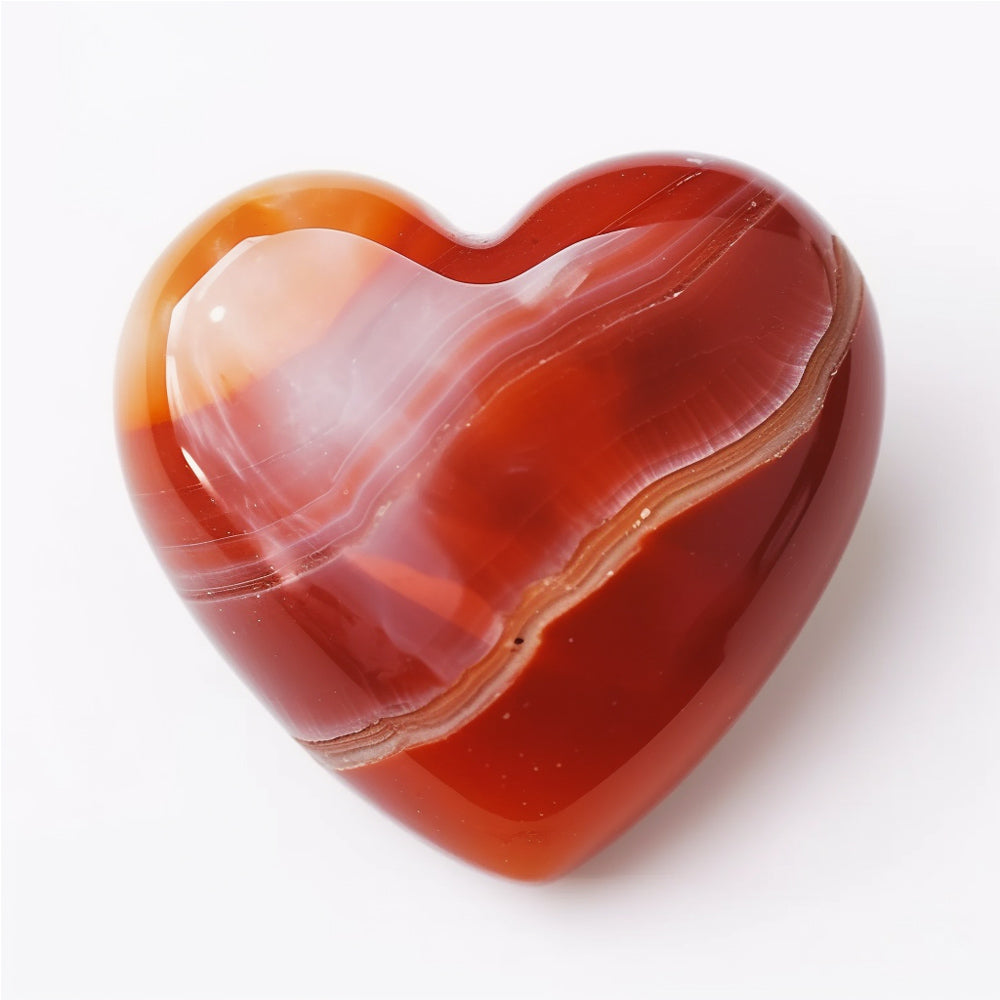 Heart Shaped Carnelian Red Agate Crystal Healing Root Chakra Reiki Polished Pocket Palm Stone