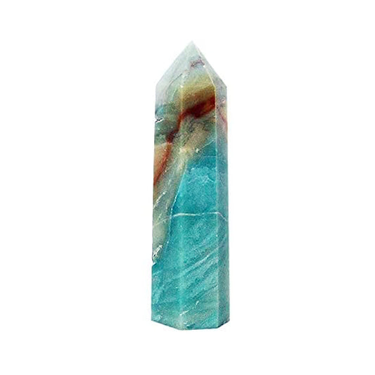 Natural Amazonite Stone Blue Calcite Crystal Quartz Tower