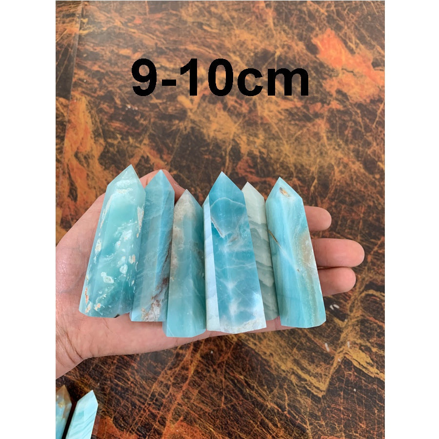 Natural Amazonite Stone Blue Calcite Crystal Quartz Tower